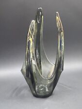 Vintage Viking Glass Mid Century Modernist Smoke Gray Art Glass Sculptural picture
