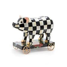Brand New Mackenzie Childs Courtly Check Pig On Parade Decor picture