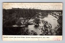 Minneapolis MN-Minnesota, Lake Street Bridge to St. Paul, Vintage c1908 Postcard picture