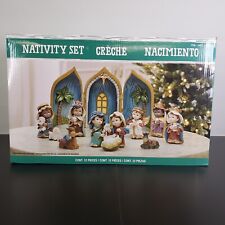 Beautiful Christmas Jesus Nativity Set 12 Pieces Table Top Hand Crafted Painted picture
