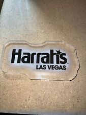Authentic Harrah's Las Vegas Casino Plexiglass Table Sign - 1/4