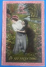 Vintage 1911 Postcard - “Oh You Fresh Thing” - Romantic Scene in Nature picture