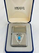 Unused, very cool ZIPPO turquoise emblem oil lighter picture