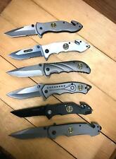 6pcs Mixed Design Tactical Navy Spring Assisted Open Blade Pocket Knife New picture