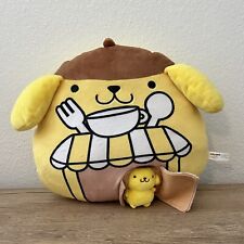 Hello Sanrio Pompompurin Cafe Plush Pillow 10” W/ Mini Plush 2016 Hello Kitty picture