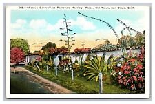 San Diego CA California Cactus Garden Ramona's Marriage White Border Postcard picture