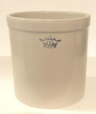 Vintage Roseville Pottery Crock 1 Gallon Stoneware Blue Crown USA 8