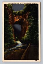 Natural Bridge VA-Virginia, Night Illumination, Antique, Vintage Postcard picture
