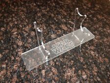 Acrylic 2 tier Light saber display stand w engraved Star Wars image FROSTED BASE picture