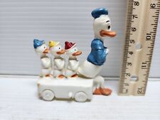 Vintage Donald Duck Huey Dewey Louie Wheeled Push Toy Made In Italy picture