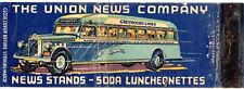 Vintage Matchbook Cover Greyhound Bus Union News full length 1930s Diamond Match picture