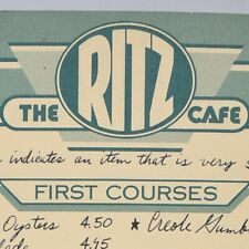 Vintage 1984 The Ritz Cafe Restaurant Menu Pico Boulevard Los Angeles California picture