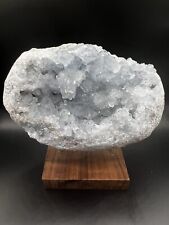 2.5 Lb. Natural Blue Celestite Crystal Geode With Stand picture