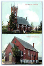 1908 St. Albans Church Methodist Church Multiview Canada Antique Postcard picture