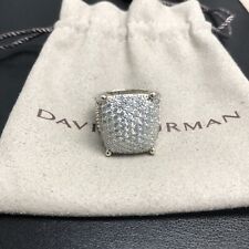 David Yurman WHEATON Pave Diamond  Sterling Silver 925 20x15mm RING SZ 7 picture