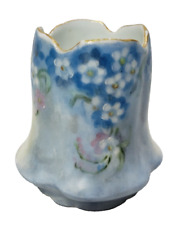 R.C. Tilly Bavaria Toothpick Holder Hand Painted Blue Floral Gold Gilt picture