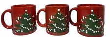 Vintage WAECHTERSBACH Red Christmas Tree Mugs Cups SET 3 Germany picture
