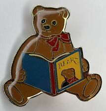 Vintage 1984 Schmid Bear with Book Lapel Pin picture