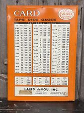 Early Vintage TOC Card Quality Tap Drill & Gages Gas Service Station Sign Maine  picture
