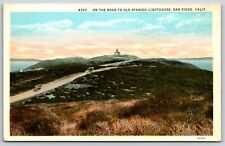 Postcard On The Road To Old Spanish Lighthouse, San Diego California Unposted picture