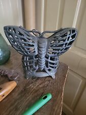  Vintage Cast Iron Metal  Butterfly Candle Holder Garden Lantern picture