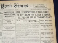 1919 MARCH 10 NEW YORK TIMES - GERMANY NOW ASSURED OF FOOD RELIEF - NT 9270 picture