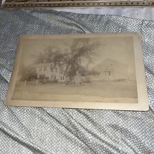 Antique Cabinet Card: Farmhouse Barn Farm Machinery, Including A Tractor (?) picture