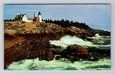 ME-Maine, Lighthouse On The Rockbound Coast, Scenic, Vintage Postcard picture