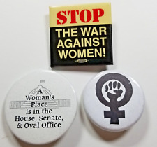 FEMINIST pinback button set feminism girl anti sexist pro choice feminist fist picture