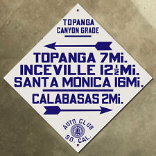 Topanga Canyon Calabasas California ACSC highway road sign auto club AAA 1919 picture