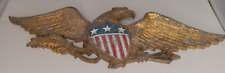 20” Vintage Painted Solid Cast Eagle with Shield, Olive branch and Arrows READ picture
