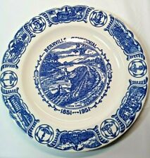 Vintage Bernville PA 1951 Centennial Plate Blue and White Kettlesprings Kilns  picture