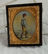 Vintage Antique Victorian Trade Card Ephemera Framed, Half Union Case, Boy picture