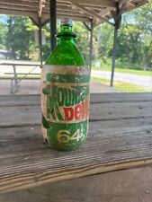 Vintage Mountain Dew Green Glass Bottle 64 oz with Styrofoam Label picture