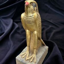 UNIQUE ANCIENT EGYPTIAN ANTIQUITIES Golden Statue Of God Horus Falcon Egypt Rare picture