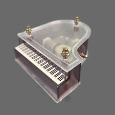 [SEE VIDEO] Vintage Sankyo Wind-Up Music Box Grand Piano See Thru Clear WORKS picture