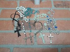Vintage Creed Sterling Silver Rosary Religious Crucifix Catholic Medals Lot picture
