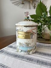 Retired Small Mackenzie Childs Enamel Aurora Canister Discontinued Damaged picture