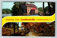 Lambertville NJ-New Jersey, General Greetings, Banner, c1970 Vintage Postcard picture