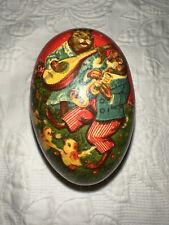 Antique German Paper Mache 3” Lithograph Easter Egg picture