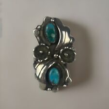 Vintage Native American Navajo Sterling Silver  Turquoise Ring Size 7 picture