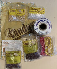 Lot Of Assorted Vintage Beads +Vinyl Rope From Tandy Leather Beads Are Unopened picture