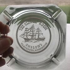 Vintage Glass Ashtray Sailboat The Clipper Room Onslow’s Vancouver, Washington picture