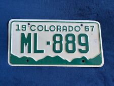 1967 Colorado Passenger Boulder County License Plate # ML 889 picture