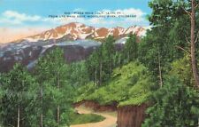 Postcard Pikes Peak from Ute Pass Near Woodland Park, Colorado Posted July 1940? picture