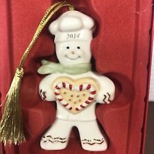 Lenox American By Design 2014 Annual Peppermint Love Ornament 4” Gingerbread Man picture