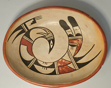 Vintage Hopi Pottery LAURA CHAPELLA TOMOSIE, Rare Platter 10 x 8 x 2 (1907-1977) picture