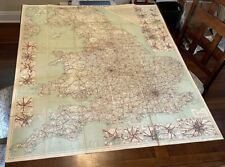 Geographia 1923 Road Map Of England & Wales Cloth Backed 49x40 Very Large Foldou picture