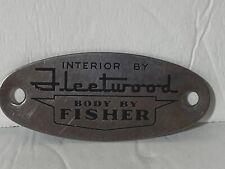 Vintage Body By Fisher Interior By Fleetwood Ova l Metal Emblem Original picture