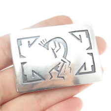 TED WADSWORTH Old Pawn 925 Sterling Silver Southwestern Kokopelli Belt Buckle picture